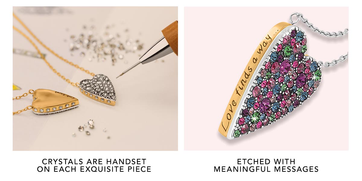 Crystals Are Hand-Set On Each Exquisite Piece - Etched With Meaningful Messages