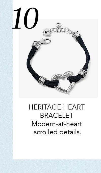 Ten: Heritage Heart Bracelet - Modern-at-heart scrolled details.