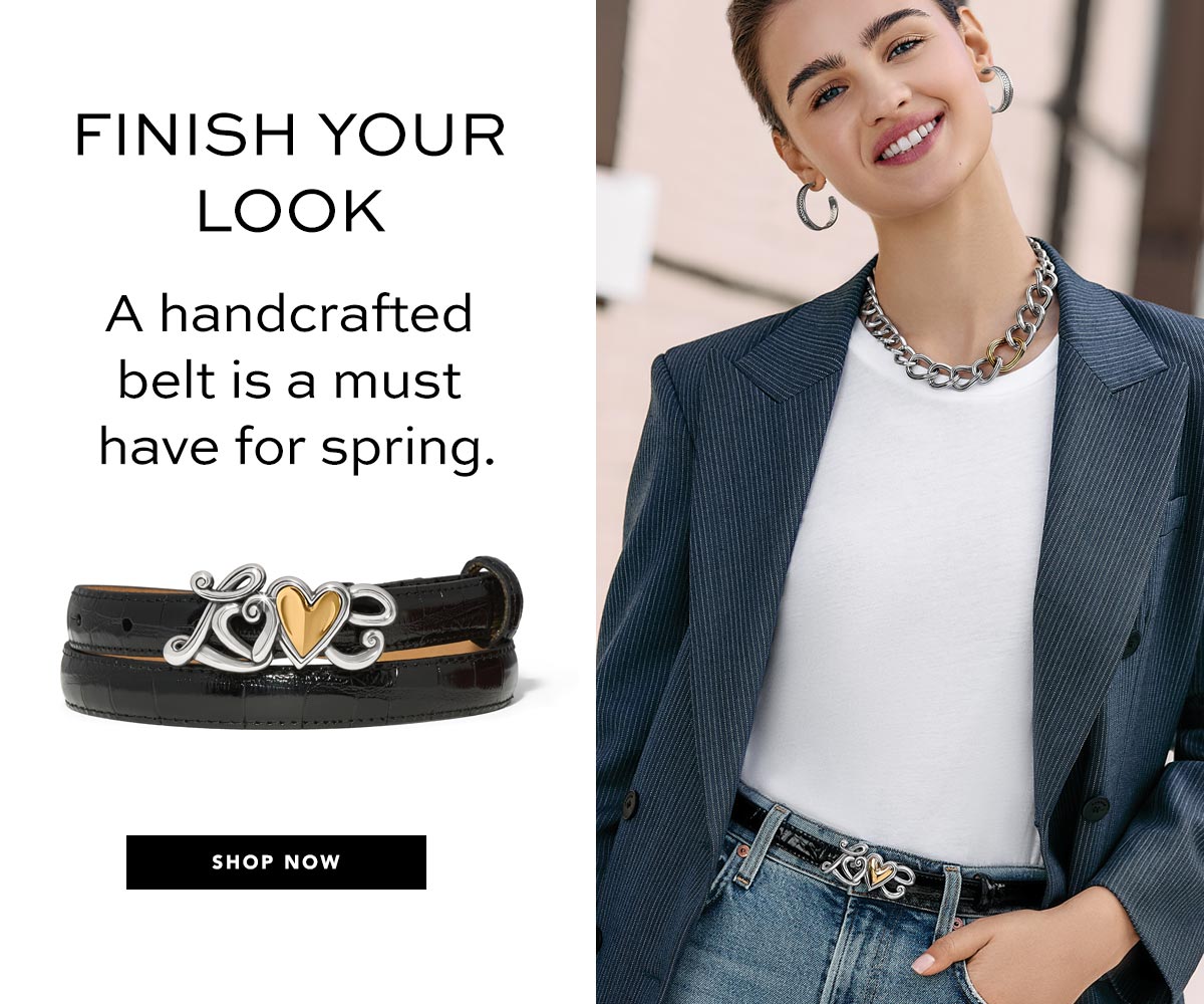 Finish Your Look - A handcrafted belt is a must have for spring. - Shop Now