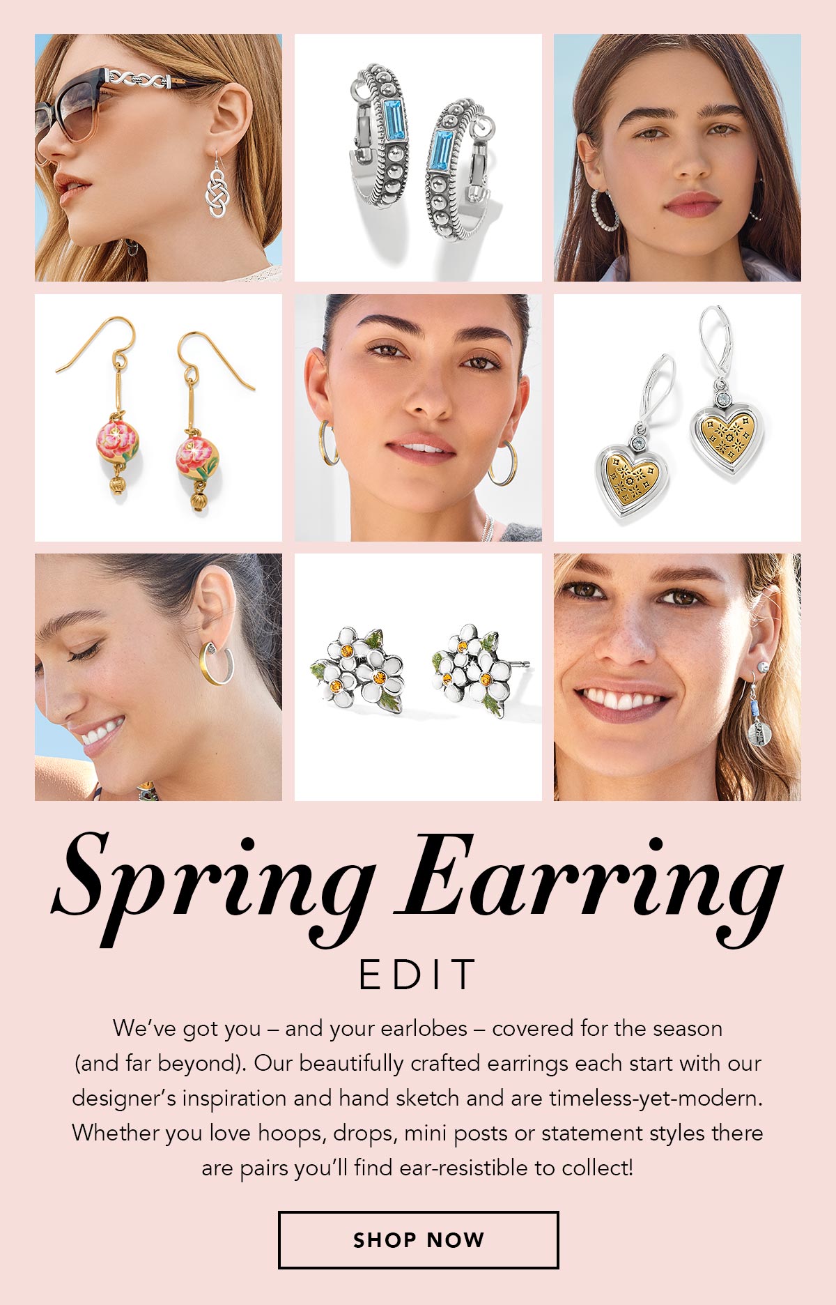 Spring Earring Edit - We've got you - and your earlobes - covered for the season (and far beyond). Our beautifully crafted earrings each start with our designer's inspiration and hand sketch and are timeless-yet-modern. Whether you love hoops, drops, mini posts or statement styles there are pairs you'll find ear-resistible to collect! - Shop Now