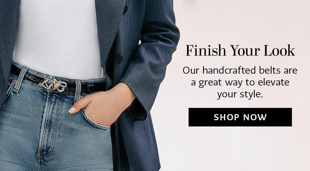 Finish Your Look - Our handcrafted belts are a great way to elevate your style. - Shop Now