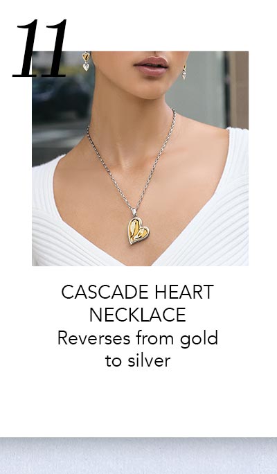 Eleven: Cascade Heart Necklace - Reverses from gold to silver.