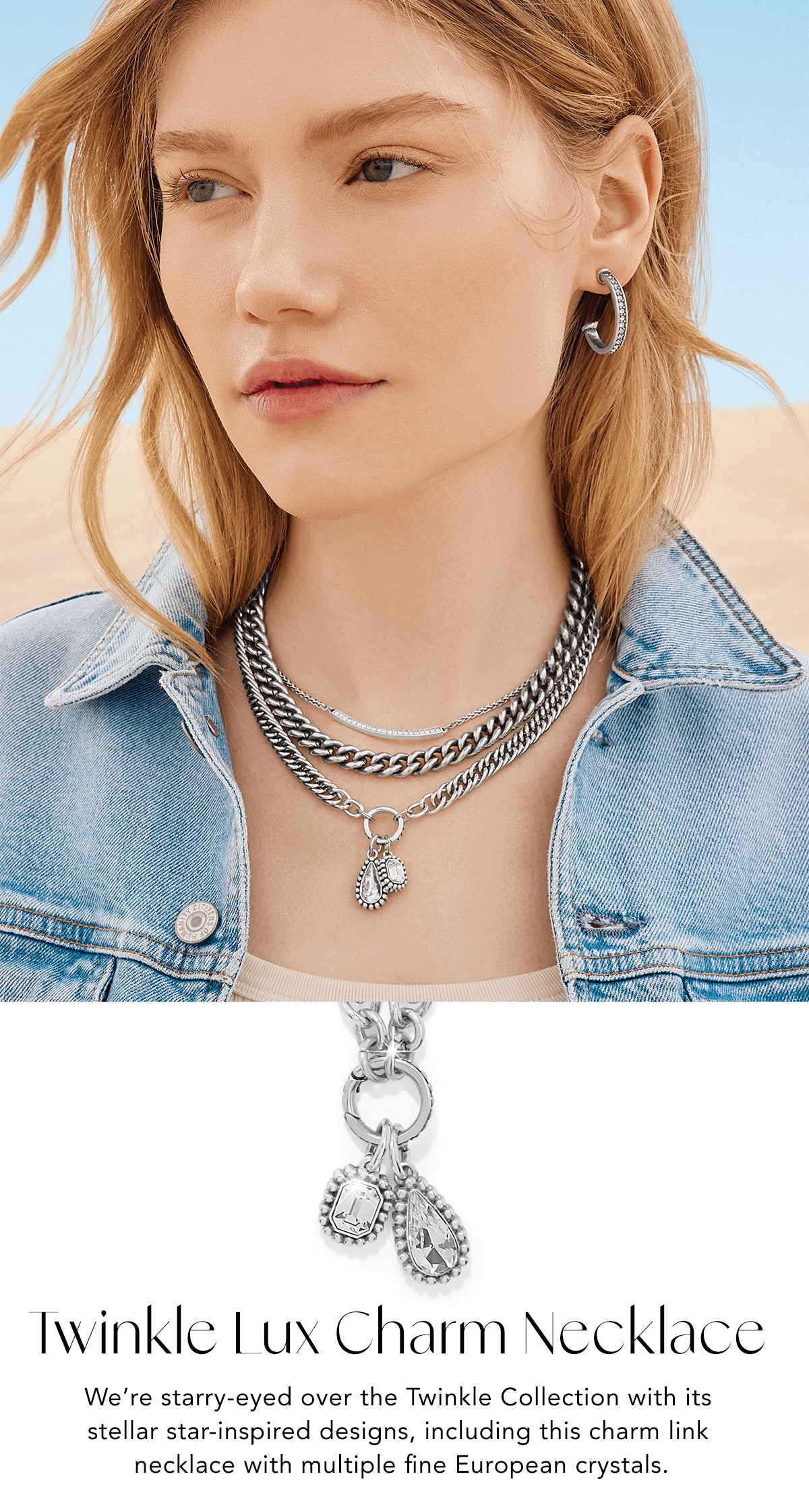 Twinkle Lux Charm Necklace - We're starry-eyed over the Twinkle Collection with its stellar star-inspired designs, including this charm link necklace with multiple fine European crystals. - Shop Now