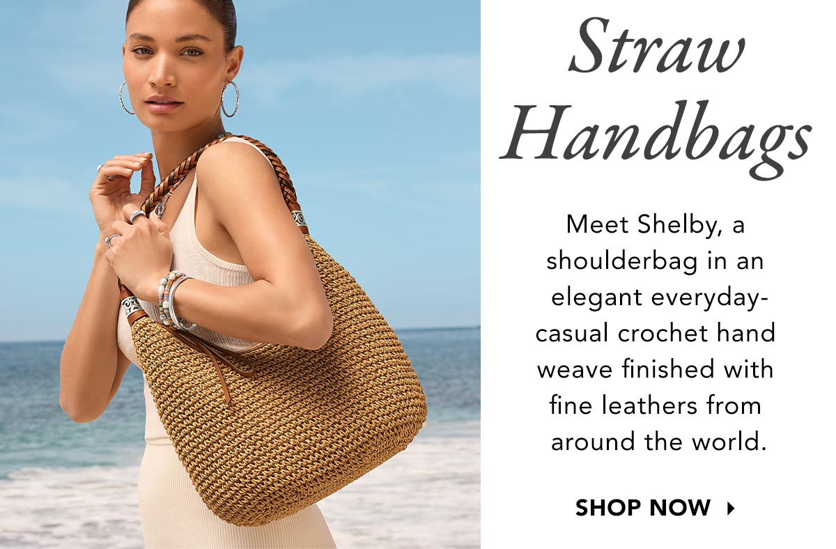 Straw Handbags - Meet Shelby, a shoulderbag in an elegant everyday-casual crochet hand weave finished with fine leathers from around the world. - Shop Now