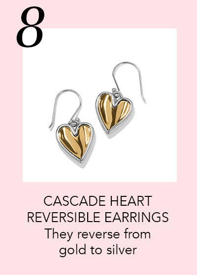 Eight: Cascade Heart Reversible Earrings - They reverse from gold to silver