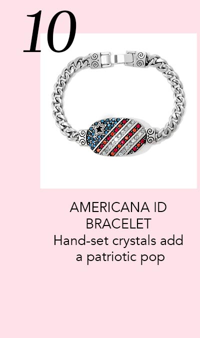 Ten: Americana Beach Bracelet - Hand-set crystals add a patriotic pop