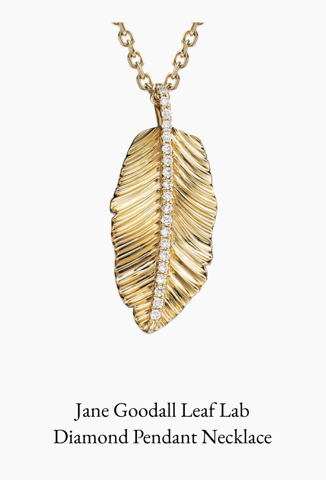 Jane Goodall Leaf Lab Diamond Pendant Necklace