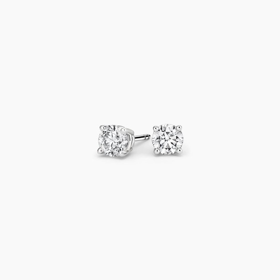 18K WHITE GOLD PERFECT 4-PRONG LAB DIAMOND STUD EARRINGS (1/4 CT. TW.)