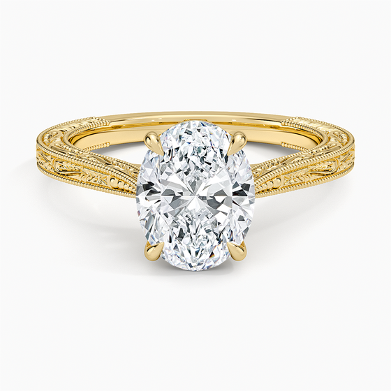 18K YELLOW GOLD ELSIE ENGRAVED RING