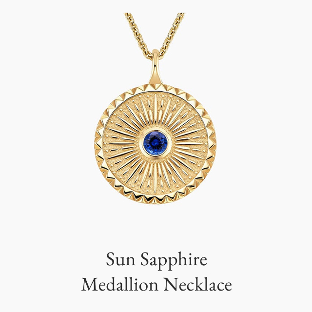 Sun Sapphire Medallion Necklace 