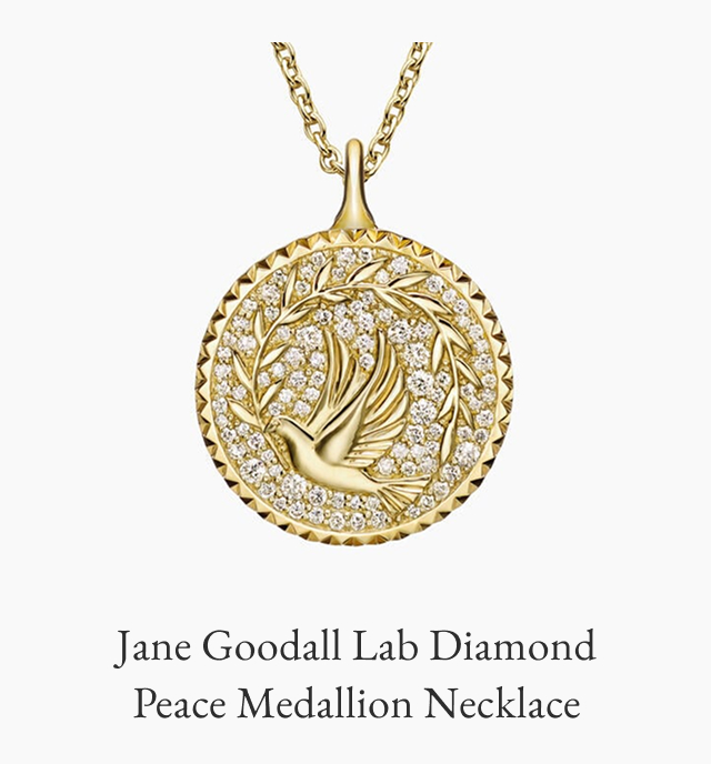 Jane Goodall Lab Diamond Peace Medallion Necklace