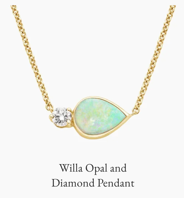 Willa Opal and Diamond Pendant 