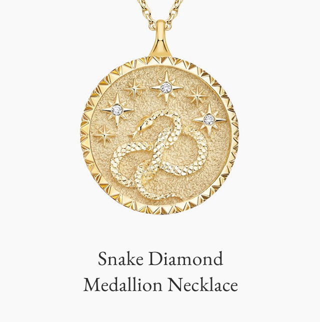 Snake Diamond Medallion Necklace