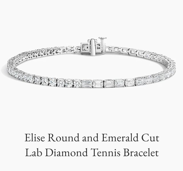 Elise Round and Emerald Cut Lab Diamond Tennis Bracelet