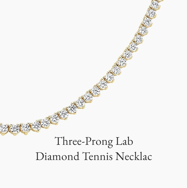 Three-Prong Lab Diamond Tennis Necklace