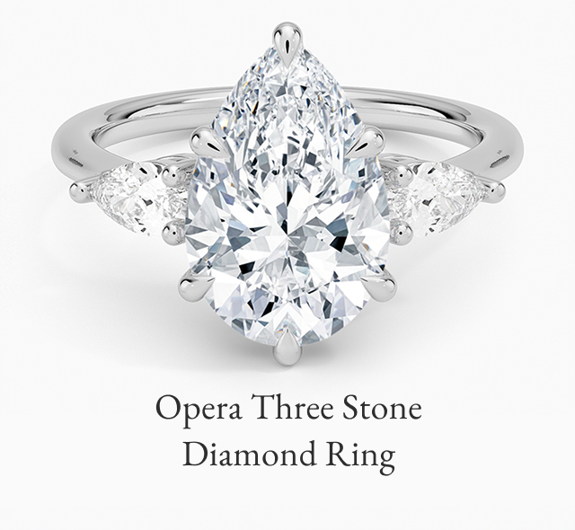 Opera Three Stone Diamond Engagement Ring