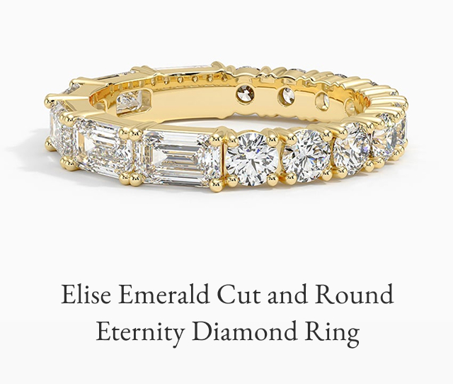 Elise Emerald Cut and Round Eternity Diamond Ring