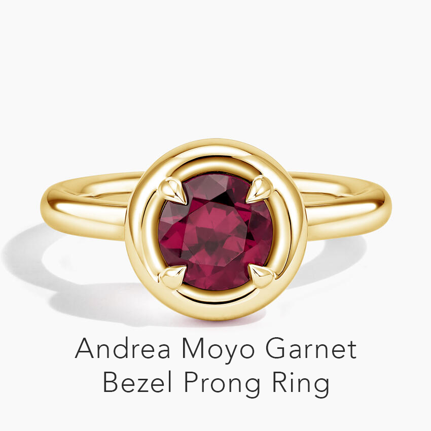 Andrea Moyo Garnet Bezel Prong Ring