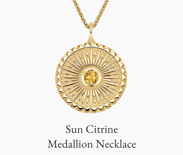 Sun Citrine Medallion Necklace