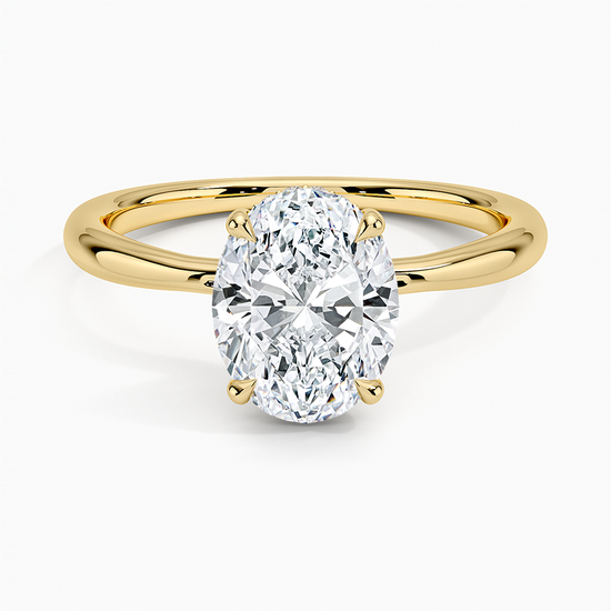 18K Yellow Gold Freesia Hidden Halo Diamond Ring