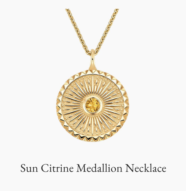 Sun Citrine Medallion Necklace 
