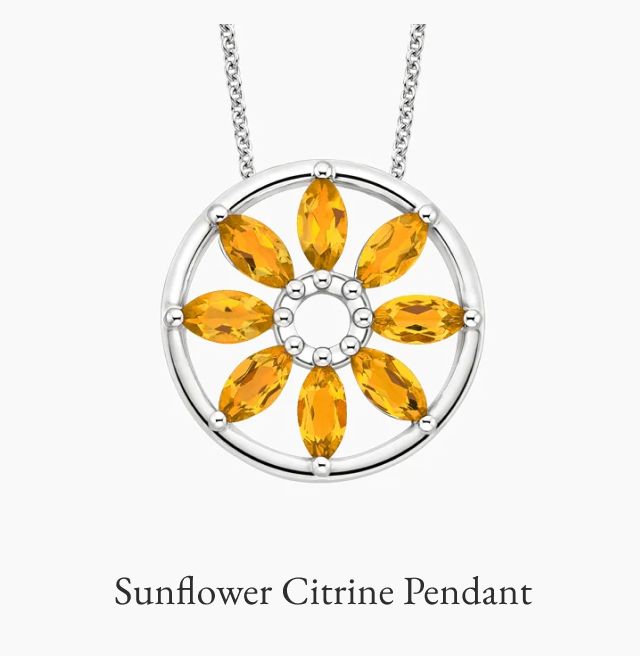 Sunflower Citrine Pendant 