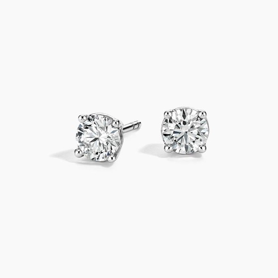 18K White Gold Perfect 4-Prong Lab Diamond Stud Earrings (1 ct. tw.)