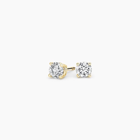 18K Yellow Gold Perfect 4-Prong Lab Diamond Stud Earrings (1/4 ct. tw.)