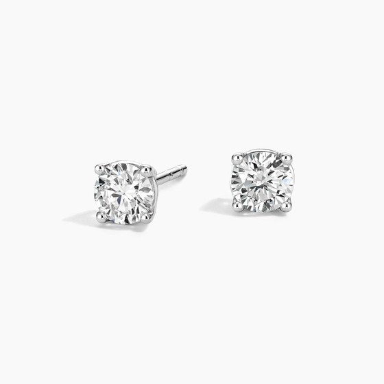 18K White Gold Perfect 4-Prong Lab Diamond Stud Earrings (1/2 ct. tw.)