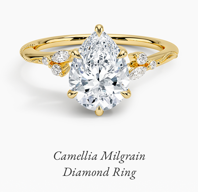 Camellia Milgrain Diamond Ring