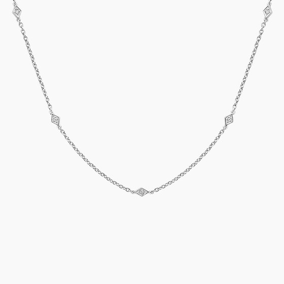 Silver Marquesa Strand Diamond Necklace