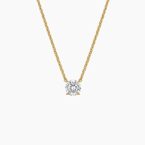 18K Yellow Gold Perfect Solitaire Lab Diamond Pendant (1/2 ct. tw.)