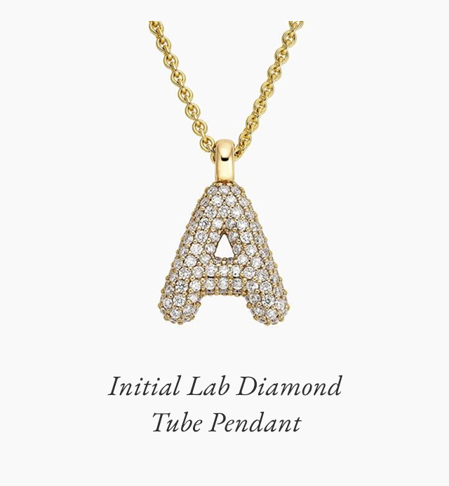 Initial Lab Diamond Tube Pendant
