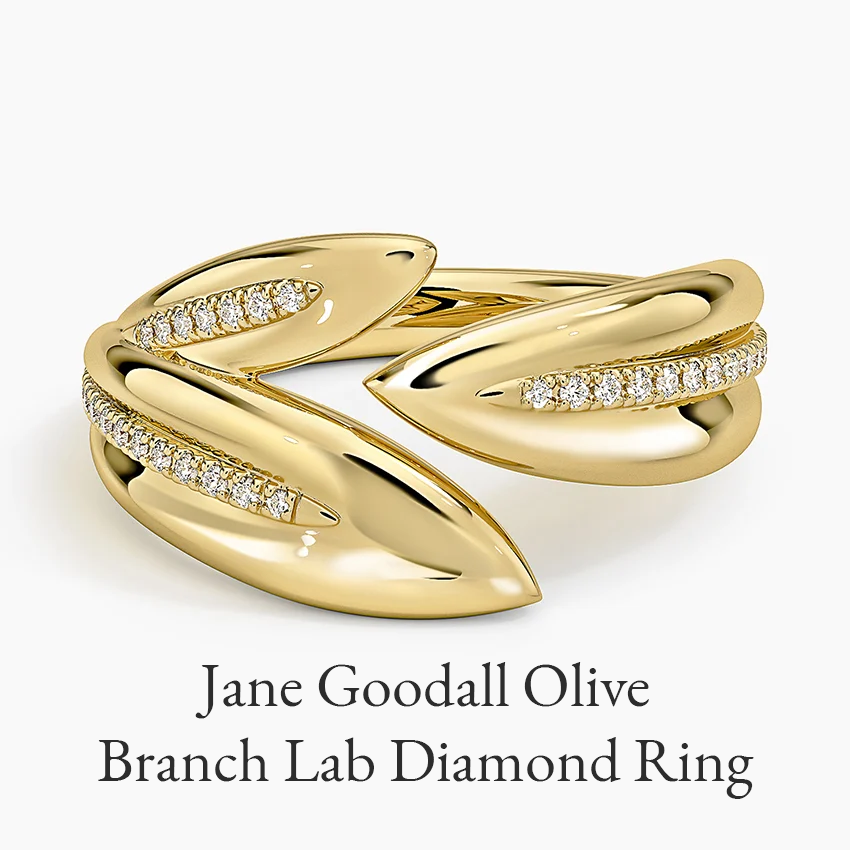 Jane Goodall Olive Branch Lab Diamond Ring