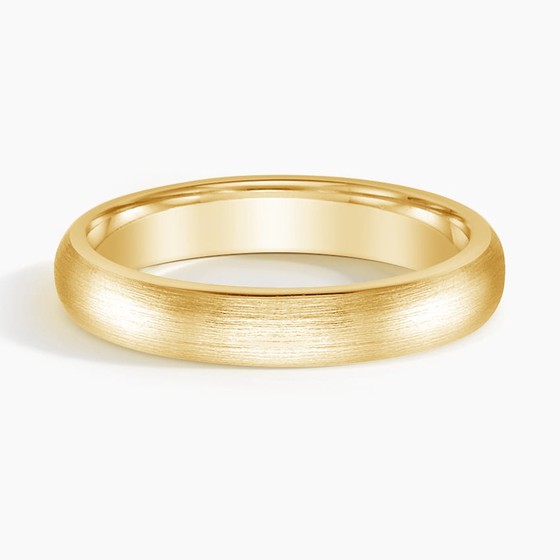 18K Yellow Gold Matte Comfort Fit 4mm Wedding Ring