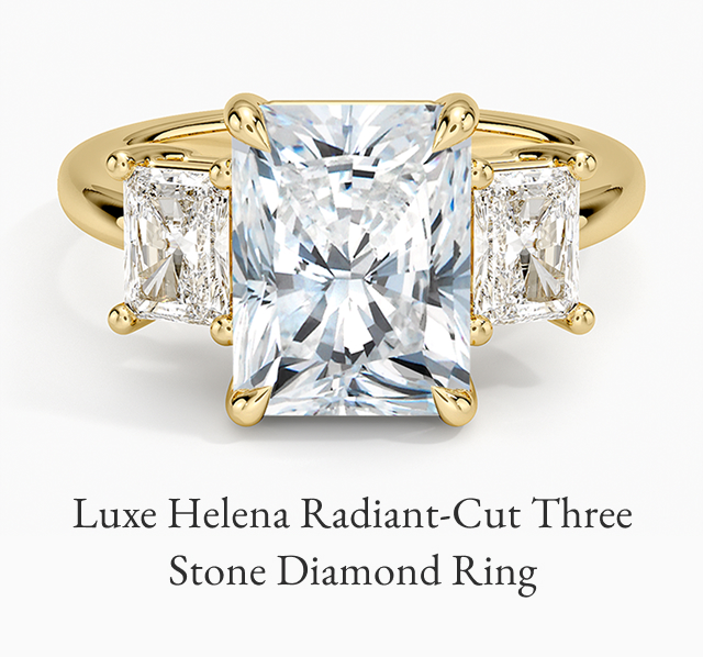 Luxe Helena Radiant-Cut Three Stone Diamond Ring