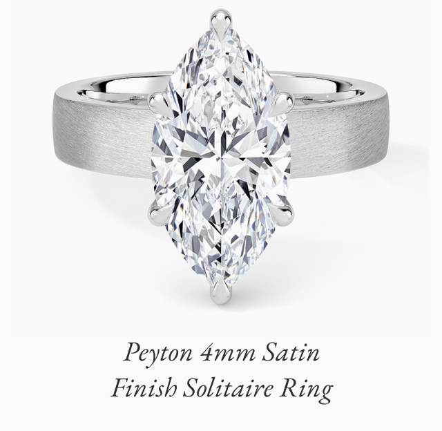 Peyton 4mm Satin Finish Solitaire Ring