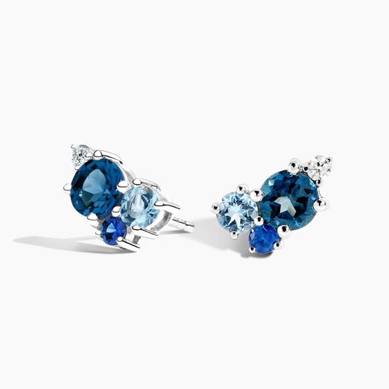 Silver Hydrangea Bouquet Earrings