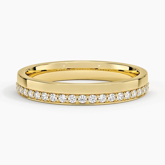 18K Yellow Gold 3mm Austin Diamond Ring