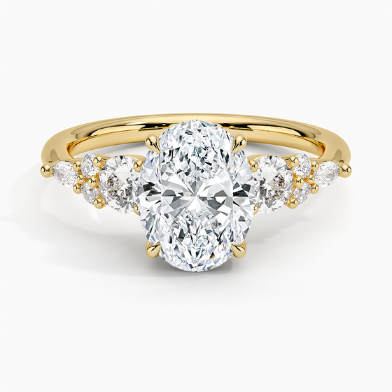 18K Yellow Gold Nadia Three Stone Diamond Ring