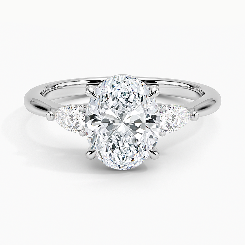 18K White Gold Petite Opera Three Stone Diamond Ring (1/4 ct. tw.)