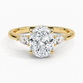 18K Yellow Gold Petite Opera Three Stone Diamond Ring (1/4 ct. tw.)