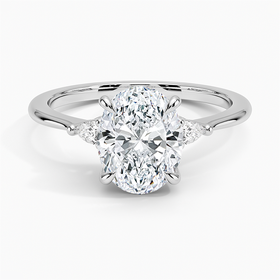 18K White Gold Aria Three Stone Diamond Ring (1/10 ct. tw.)