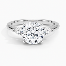 Platinum Petite Opera Three Stone Diamond Ring (1/4 ct. tw.)
