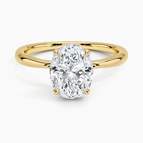 18K Yellow Gold Freesia Hidden Halo Diamond Ring