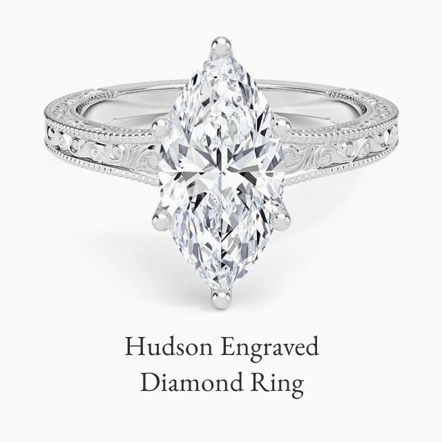 Hudson Engraved Engagement Ring