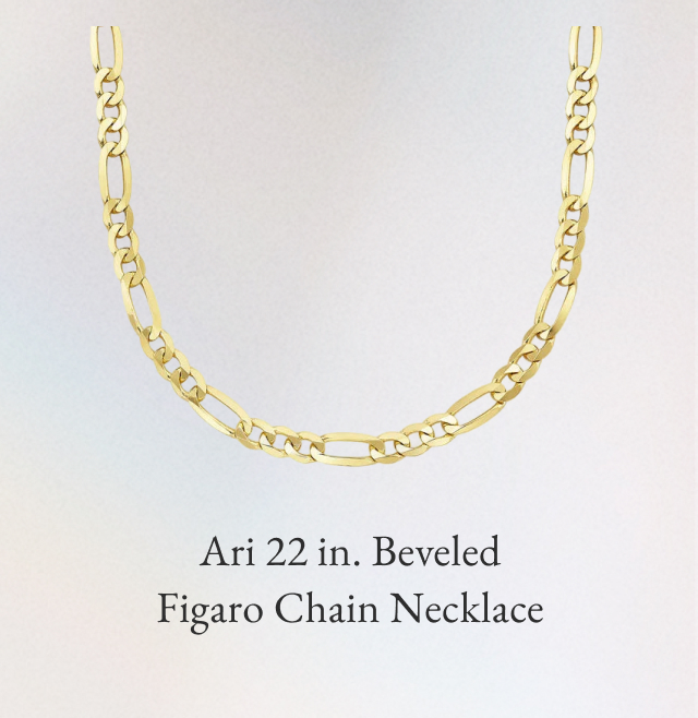 Ari 22 in. Beveled Figaro Chain Necklace