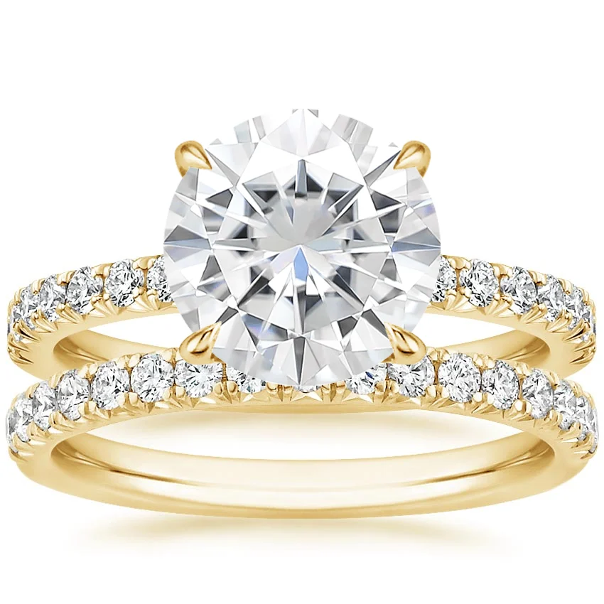 14K Yellow Gold Moissanite Amelie Diamond Bridal Set