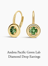 Andrea Pacific Green Lab Diamond Drop Earrings
