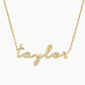 14K Yellow Gold Script Name Necklace